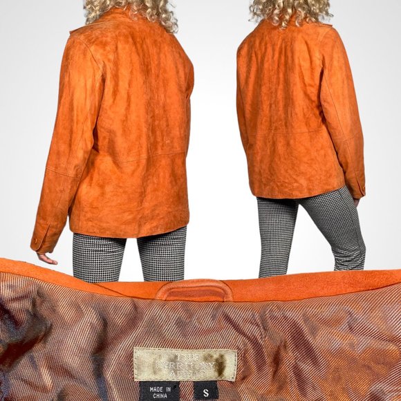 Burnt Orange Suede Leather Jacket - Picture 4 of 4